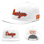 Custom White 3D Puff Embroidery Flat Embroidery Casual Sport Baseball Cap | BuyFootballJersey