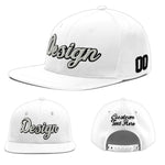 Custom White 3D Puff Embroidery Flat Embroidery Casual Sport Baseball Cap | BuyFootballJersey