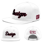 Custom White 3D Puff Embroidery Flat Embroidery Casual Sport Baseball Cap | BuyFootballJersey
