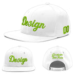 Custom White 3D Puff Embroidery Flat Embroidery Casual Sport Baseball Cap | BuyFootballJersey