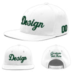 Custom White 3D Puff Embroidery Flat Embroidery Casual Sport Baseball Cap | BuyFootballJersey