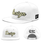 Custom White 3D Puff Embroidery Flat Embroidery Casual Sport Baseball Cap | BuyFootballJersey