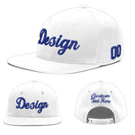 Custom White 3D Puff Embroidery Flat Embroidery Casual Sport Baseball Cap | BuyFootballJersey