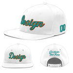 Custom White 3D Puff Embroidery Flat Embroidery Casual Sport Baseball Cap | BuyFootballJersey