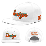 Custom White 3D Puff Embroidery Flat Embroidery Casual Sport Baseball Cap | BuyFootballJersey