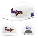 Custom White 3D Puff Embroidery Flat Embroidery Casual Sport Baseball Cap | BuyFootballJersey