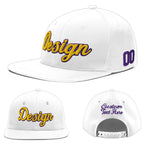 Custom White 3D Puff Embroidery Flat Embroidery Casual Sport Baseball Cap | BuyFootballJersey