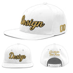 Custom White 3D Puff Embroidery Flat Embroidery Casual Sport Baseball Cap | BuyFootballJersey