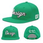 Custom Aqua 3D Puff Embroidery Flat Embroidery Casual Sport Baseball Cap | BuyFootballJersey