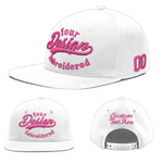 Custom White 3D Puff Embroidery Flat Embroidery Casual Sport Baseball Cap | BuyFootballJersey