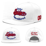 Custom White 3D Puff Embroidery Flat Embroidery Casual Sport Baseball Cap | BuyFootballJersey
