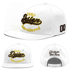 Custom White 3D Puff Embroidery Flat Embroidery Casual Sport Baseball Cap | BuyFootballJersey