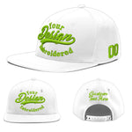 Custom White 3D Puff Embroidery Flat Embroidery Casual Sport Baseball Cap | BuyFootballJersey