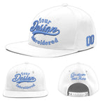 Custom White 3D Puff Embroidery Flat Embroidery Casual Sport Baseball Cap | BuyFootballJersey