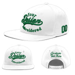 Custom White 3D Puff Embroidery Flat Embroidery Casual Sport Baseball Cap | BuyFootballJersey