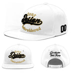 Custom White 3D Puff Embroidery Flat Embroidery Casual Sport Baseball Cap | BuyFootballJersey