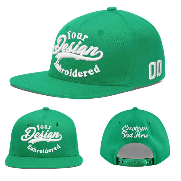 Custom Aqua 3D Puff Embroidery Flat Embroidery Casual Sport Baseball Cap | BuyFootballJersey