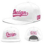 Custom White 3D Puff Embroidery Flat Embroidery Casual Sport Baseball Cap | BuyFootballJersey