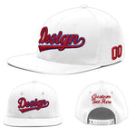 Custom White 3D Puff Embroidery Flat Embroidery Casual Sport Baseball Cap | BuyFootballJersey