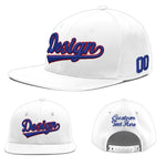 Custom White 3D Puff Embroidery Flat Embroidery Casual Sport Baseball Cap | BuyFootballJersey
