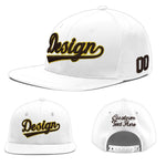 Custom White 3D Puff Embroidery Flat Embroidery Casual Sport Baseball Cap | BuyFootballJersey