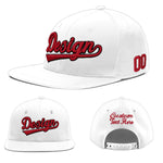 Custom White 3D Puff Embroidery Flat Embroidery Casual Sport Baseball Cap | BuyFootballJersey