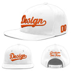 Custom White 3D Puff Embroidery Flat Embroidery Casual Sport Baseball Cap | BuyFootballJersey