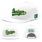 Custom White 3D Puff Embroidery Flat Embroidery Casual Sport Baseball Cap | BuyFootballJersey