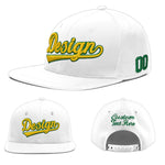 Custom White 3D Puff Embroidery Flat Embroidery Casual Sport Baseball Cap | BuyFootballJersey