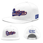 Custom White 3D Puff Embroidery Flat Embroidery Casual Sport Baseball Cap | BuyFootballJersey