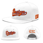 Custom White 3D Puff Embroidery Flat Embroidery Casual Sport Baseball Cap | BuyFootballJersey