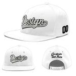 Custom White 3D Puff Embroidery Flat Embroidery Casual Sport Baseball Cap | BuyFootballJersey