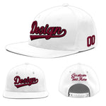Custom White 3D Puff Embroidery Flat Embroidery Casual Sport Baseball Cap | BuyFootballJersey