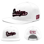 Custom White 3D Puff Embroidery Flat Embroidery Casual Sport Baseball Cap | BuyFootballJersey