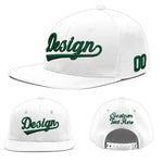 Custom White 3D Puff Embroidery Flat Embroidery Casual Sport Baseball Cap | BuyFootballJersey