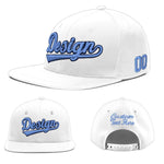 Custom White 3D Puff Embroidery Flat Embroidery Casual Sport Baseball Cap | BuyFootballJersey