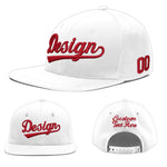Custom White 3D Puff Embroidery Flat Embroidery Casual Sport Baseball Cap | BuyFootballJersey
