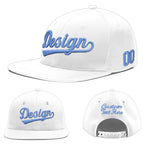 Custom White 3D Puff Embroidery Flat Embroidery Casual Sport Baseball Cap | BuyFootballJersey