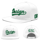 Custom White 3D Puff Embroidery Flat Embroidery Casual Sport Baseball Cap | BuyFootballJersey