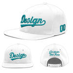 Custom White 3D Puff Embroidery Flat Embroidery Casual Sport Baseball Cap | BuyFootballJersey