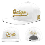 Custom White 3D Puff Embroidery Flat Embroidery Casual Sport Baseball Cap | BuyFootballJersey