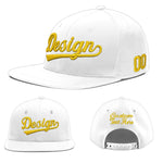 Custom White 3D Puff Embroidery Flat Embroidery Casual Sport Baseball Cap | BuyFootballJersey