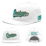 Custom White 3D Puff Embroidery Flat Embroidery Casual Sport Baseball Cap | BuyFootballJersey