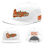 Custom White 3D Puff Embroidery Flat Embroidery Casual Sport Baseball Cap | BuyFootballJersey