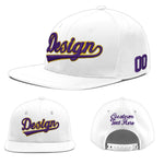 Custom White 3D Puff Embroidery Flat Embroidery Casual Sport Baseball Cap | BuyFootballJersey