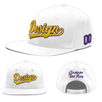 Custom White 3D Puff Embroidery Flat Embroidery Casual Sport Baseball Cap | BuyFootballJersey