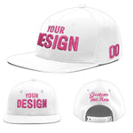 Custom White 3D Puff Embroidery Flat Embroidery Casual Sport Baseball Cap | BuyFootballJersey