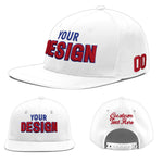 Custom White 3D Puff Embroidery Flat Embroidery Casual Sport Baseball Cap | BuyFootballJersey
