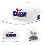 Custom White 3D Puff Embroidery Flat Embroidery Casual Sport Baseball Cap | BuyFootballJersey