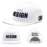 Custom White 3D Puff Embroidery Flat Embroidery Casual Sport Baseball Cap | BuyFootballJersey